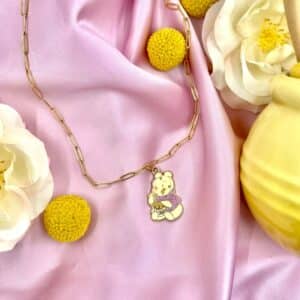 Summer collection chain paperclip necklace bear