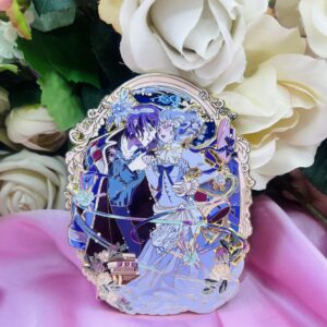 Dark academia couple2 layer pin ~ in hand